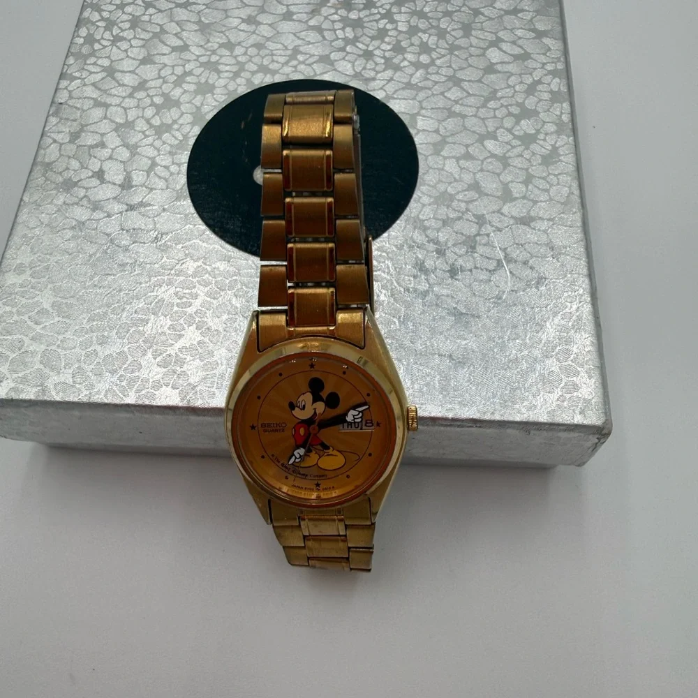 Disney Gold Mickey Mouse Timepiece by Seiko